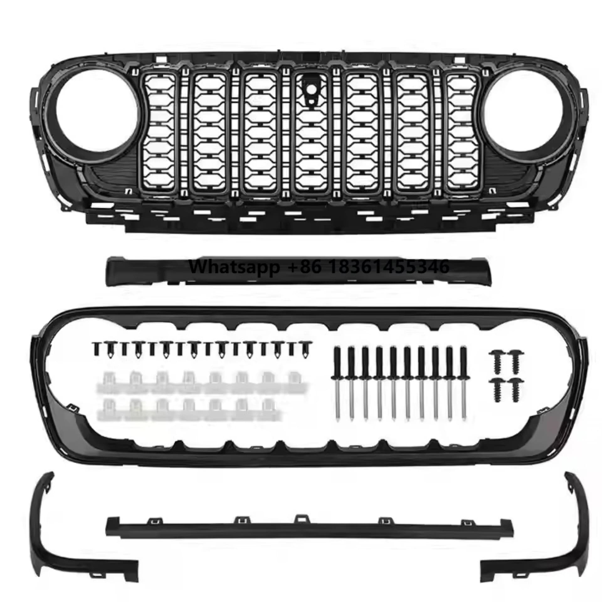 Front Grille Radiator Grill Assembly for Wrangler JL 2018-2023 Upgraded 2024 Style Mask Body Kit Car Accessories