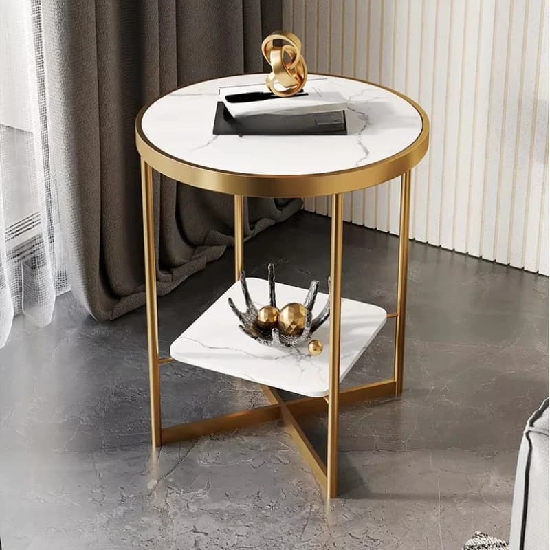 Simple and lightweight luxury side table Modern home creative glass corner table