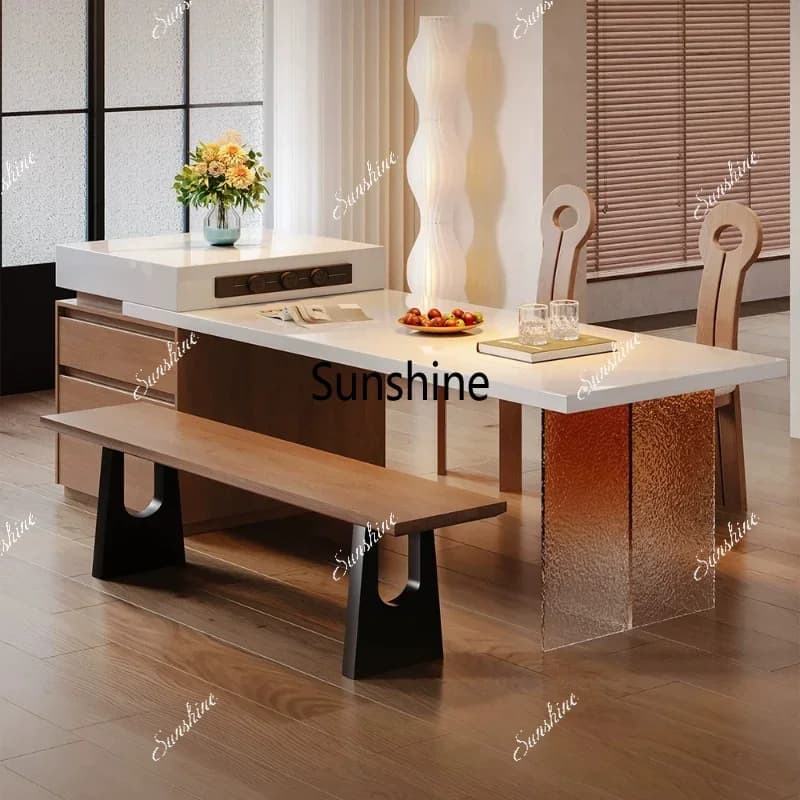 Cream-style island dining table integrated practical and high-end light luxury styleTJ