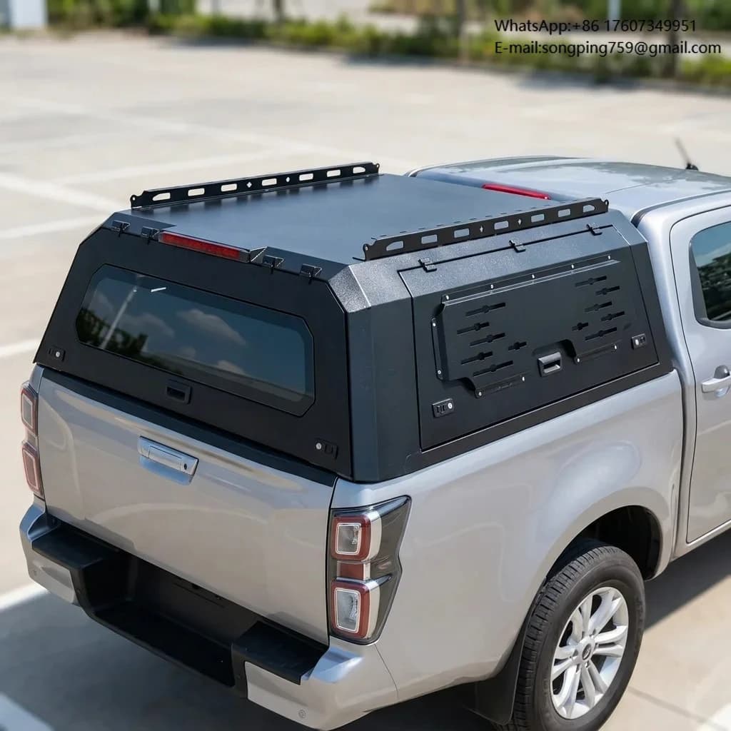 Manual Manganese Steel Waterproof Locking Tailbox Rolling Cover 4x4 Pickup Hardtop Camper Truck Canopy Universal Fit NP300