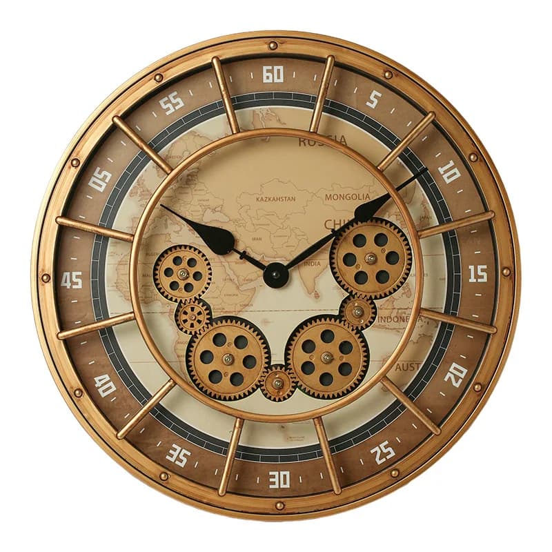 Circular Gear Wall  Handicraft Clock Hot Selling Wall Hanging Retro Light Luxury  Clocks