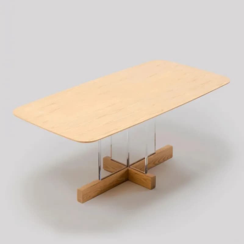 LH solid wood dining table household modern simple log table light luxury senior dining table