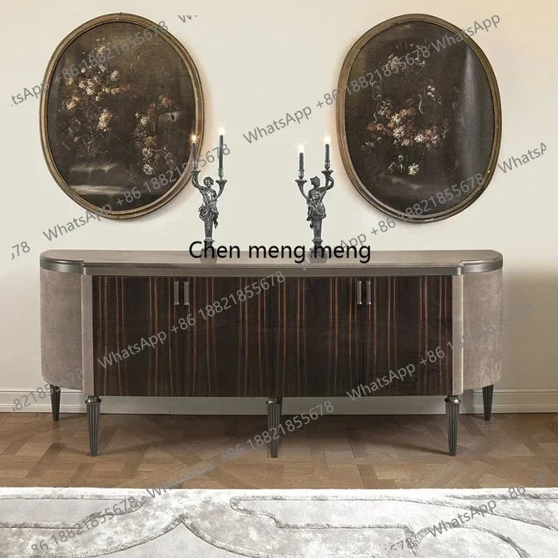 Furniture engraved custom new classical French side cabinet light luxury wine cabinet