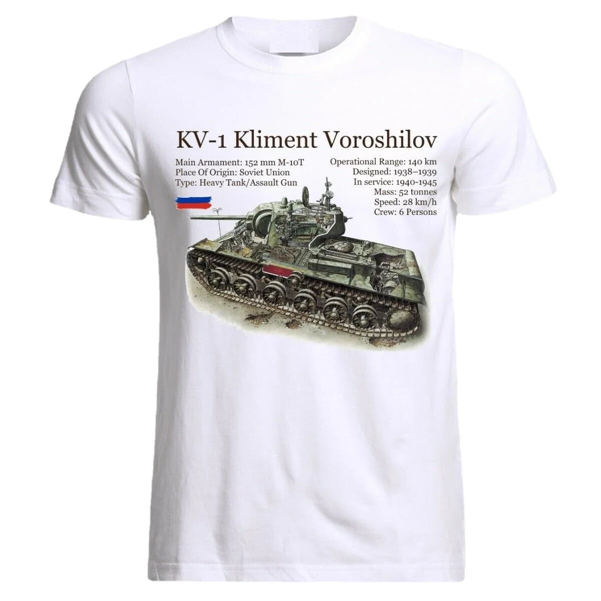 KV 1 Tank Panzer Armure Army War USSR Russia Men T-Shirt Short Casual 100% Cotton Shirts