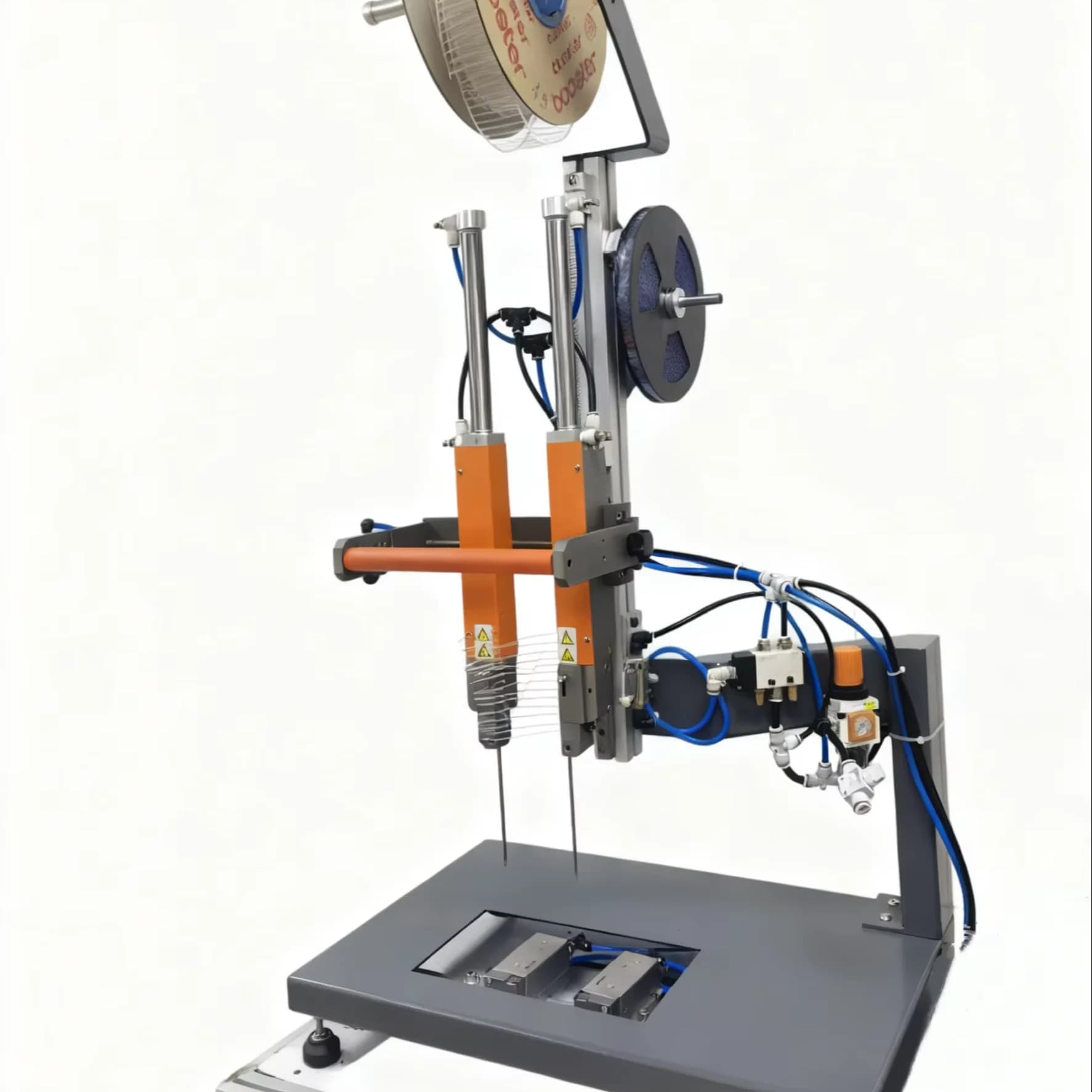High Speed Toy Packaging Binding Machine Pneumatic Staple Fasteners Machine With Elastic Pin Elastic Staple Pin Gasket Machine