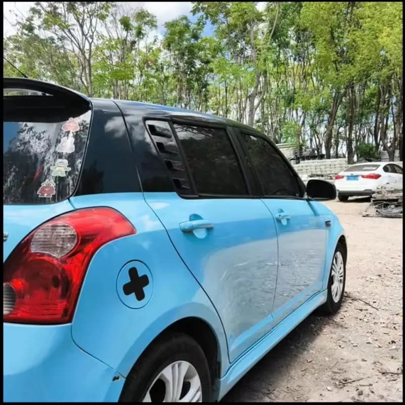 Car Styling For Suzuki Swift 2005-2010 4 Doors Rear Louver Window Side Shutter Cover Trim Sticker Vent Scoop Auto Accessories