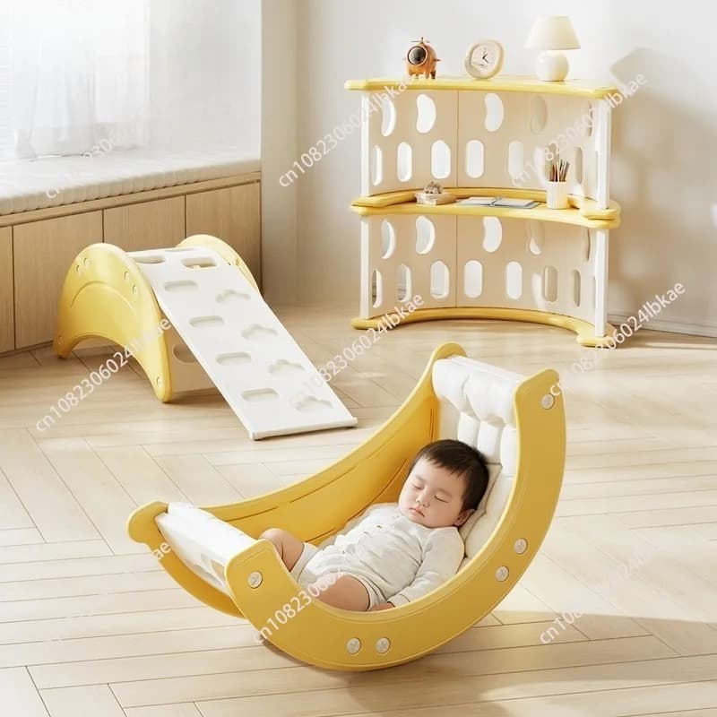 For Baby coaxing artifact rocking chair children's recliner rocking bed with baby multi-functional storage frame climbing frame