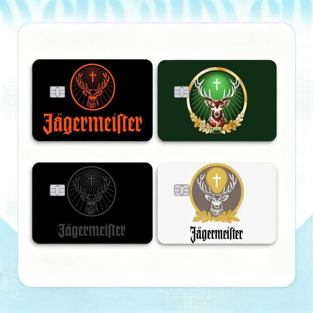 Jagermeister Logo Luxury Credit Card HD Stickers Game Card Decal Small Chip Waterproof Sticker Gift