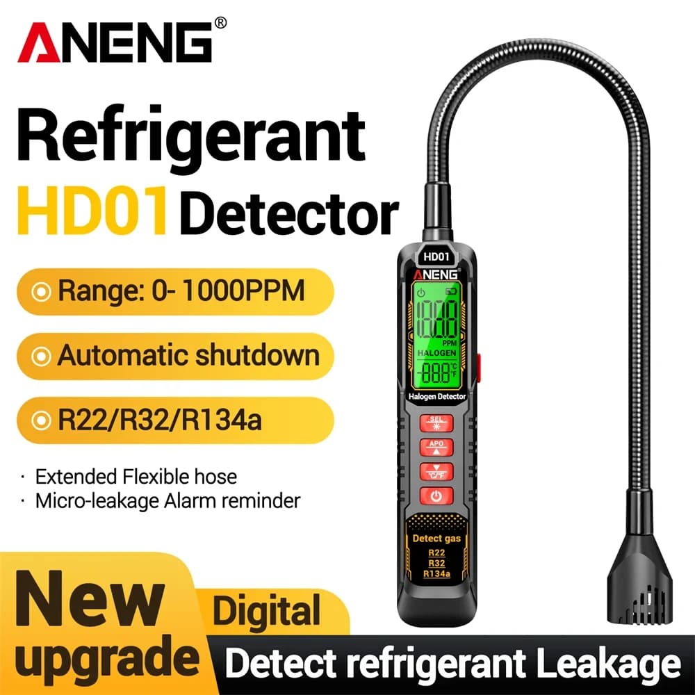 ANENG HD01 Refrigerant Leak Detector High Sensitivity Halogen Gas Detector Freon Leak Tester Car Air Conditioning R22 R32 R134a