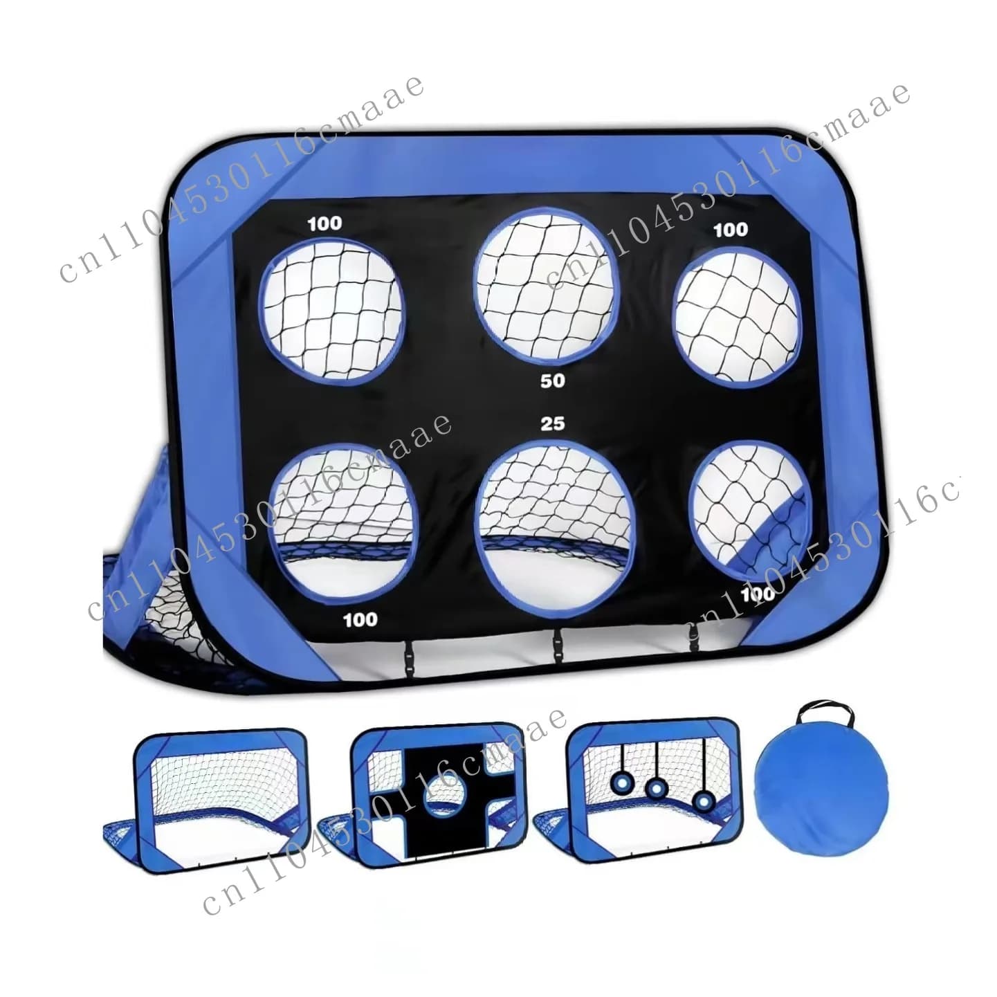 4-In-1 Durable Waterproof Blue Pop-up Training Equipment Portable Football Gate Multifunctional Garden Training Net