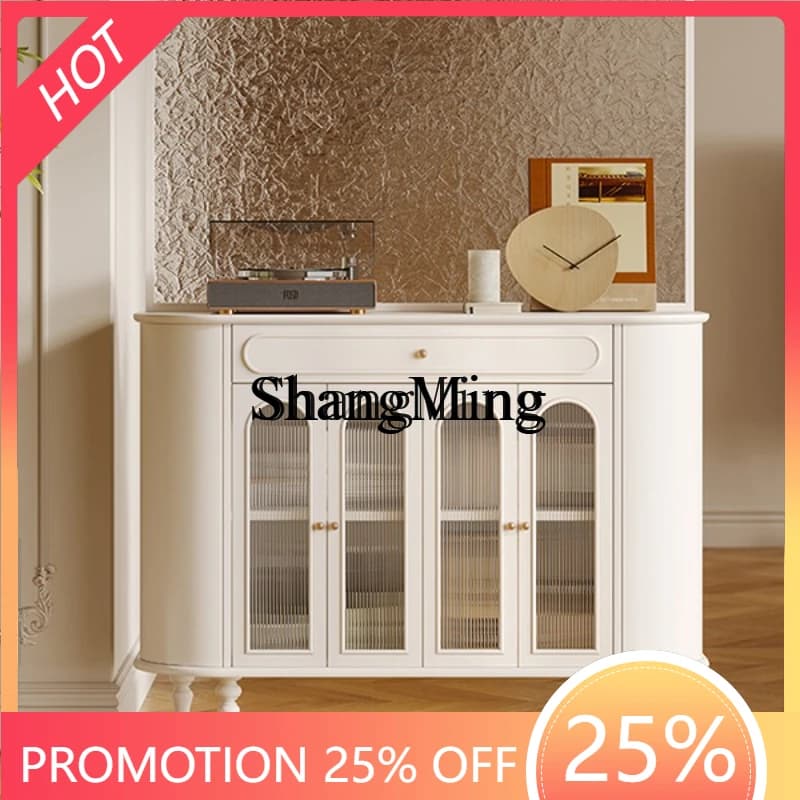 FG good-looking  retro solid wood entrance porch locker screen partition cabinet cream wind locker
