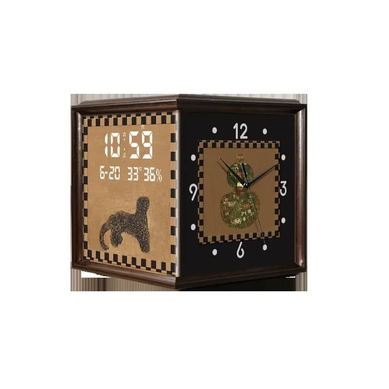 Medieval Leopard Corner Clock Double Sided Wall Clock
