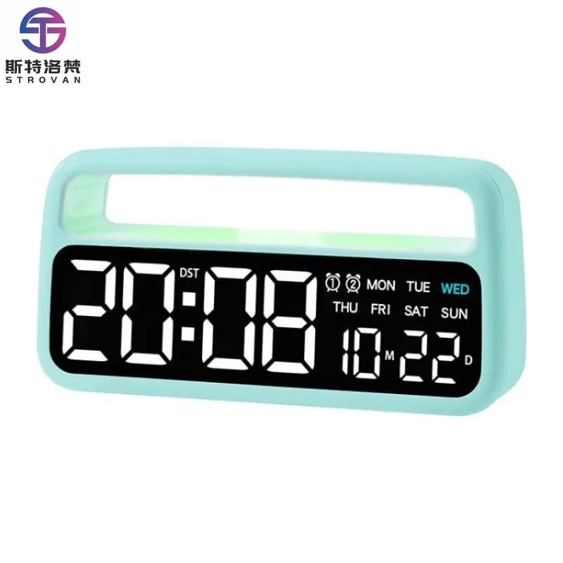 LED Ambient Light Bedside Alarm Clock Home Decor Multi-Function Clock With White Light