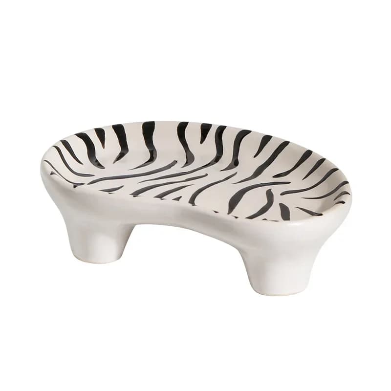 Handmade niche ceramic ink splashing tray irregular special-shaped storage tray creative hand-painted cake dinner plate retro