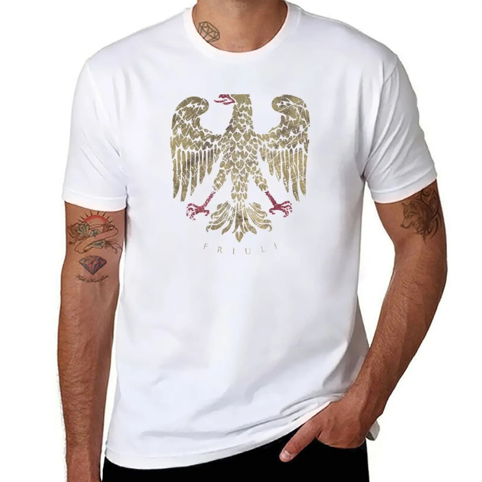 Friuli Emblem - Vintage Gold T-Shirt t shirt man cotton funny t shirts dark humor T-Shirt