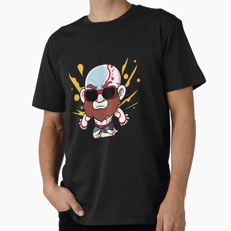 God of War Kratos T Shirt 0911 Men's Gaming Graphic Tee Spartan Warrior Ragnarok Streetwear Short Sleeve Unisex Gamer Gift Tops