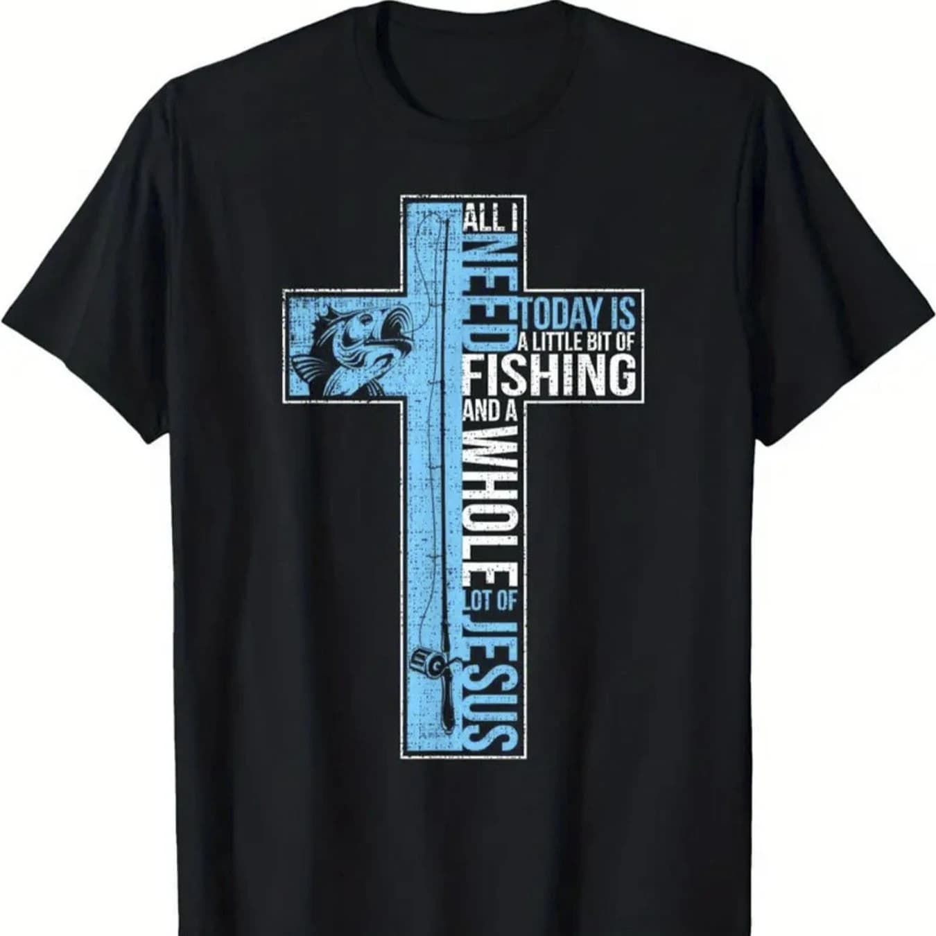 "Today is the Day" Scripture Print Christian Fishing T-Shirt 100% Cotton O-Neck Short Sleeve Summer Casual Mens T-shirt