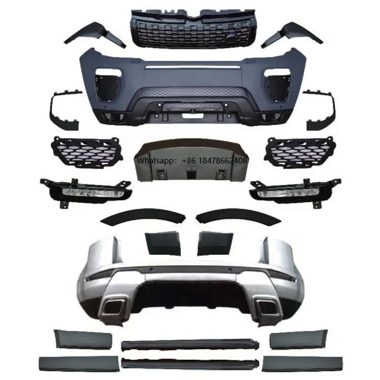 Conversion Body Kit Facelift Bodykit Front/Rear Bumper Upgrade for Range Rover Evoque 2012 2014 2015 to 2019 2018 2016 2017