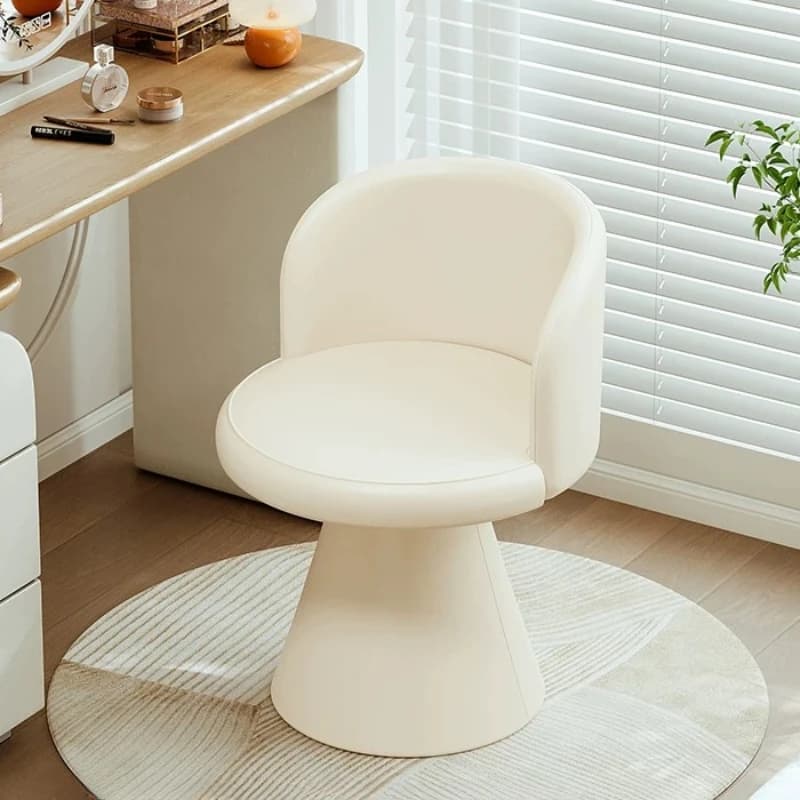 Cream Style Rotatable Makeup Chair Household Dresser Backrest Stool Ergonomic Household Girl Bedroom Living Room Cushion Chair