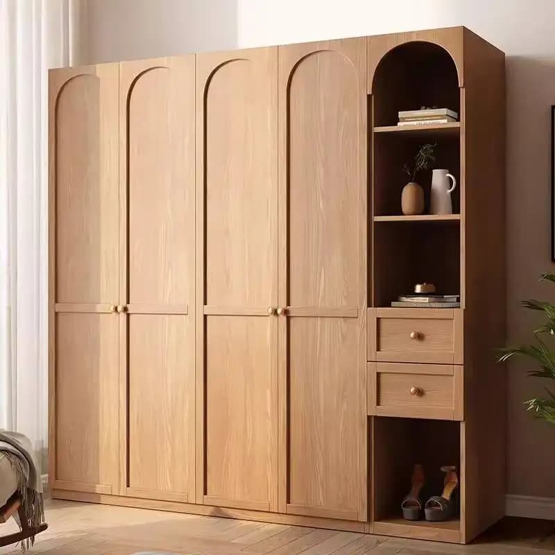 Vintage Japanese Wardrobe Closet Glossy Luxury Wooden Adult Wardrobe Closet Storage Low Price Guarda Roupas Bedroom Furniture