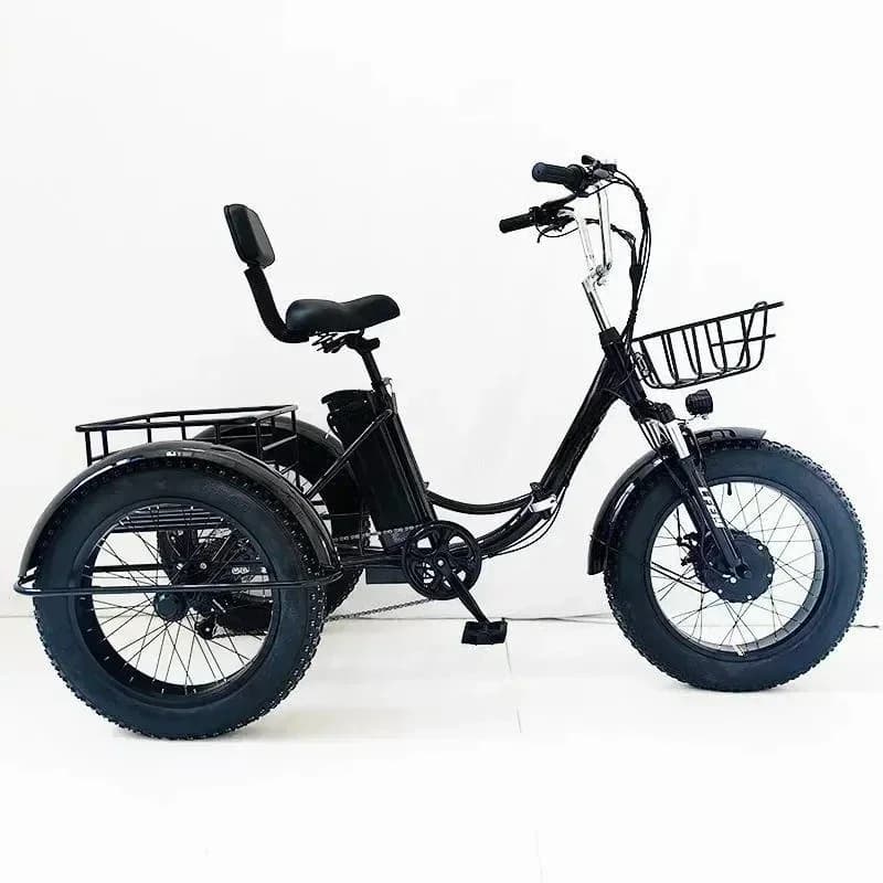20-Inch folding electric tricycle, pedal tricycle, snow lithium battery bicycle