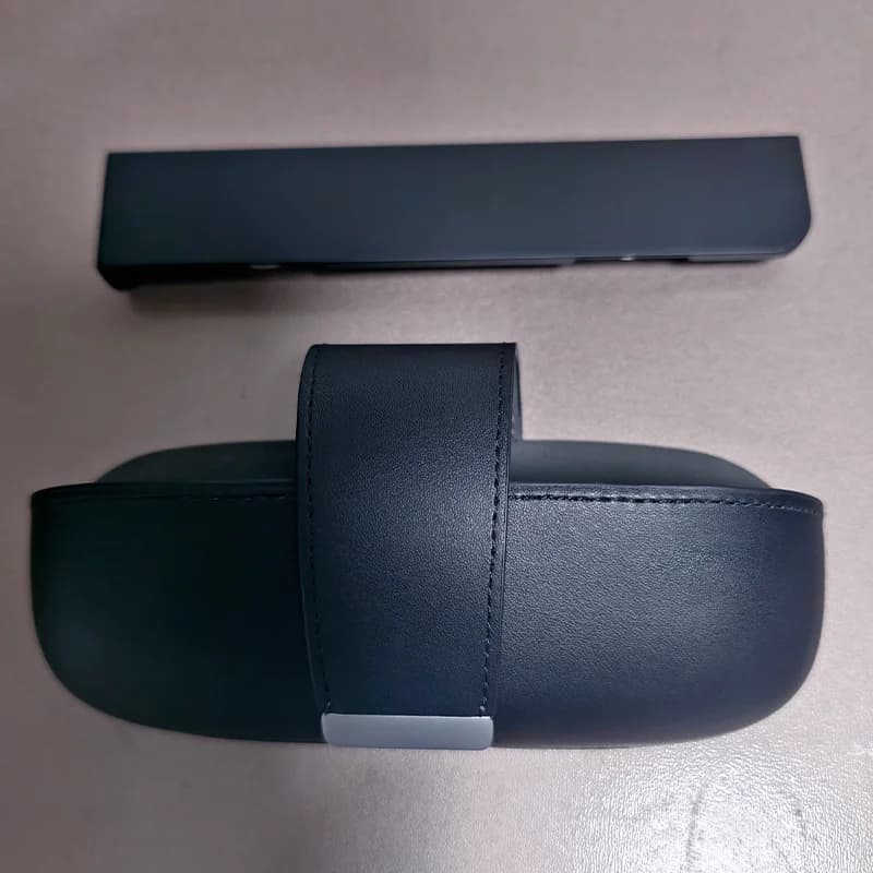 TEMAI Car Eyewear Holder for Tesla Model 3 Highland Model Y/YL Juniper, Original-Style Leather Glasses Case with Magnetic Strap