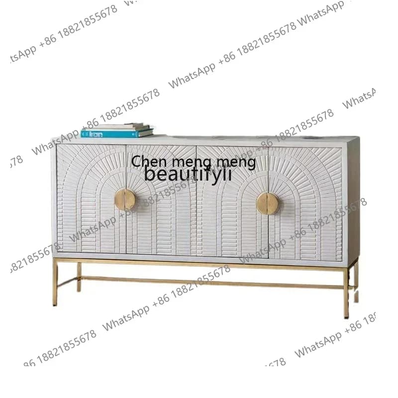 X American solid wood dining side cabinet light luxury living room TV cabinet porch storage partition cabinet