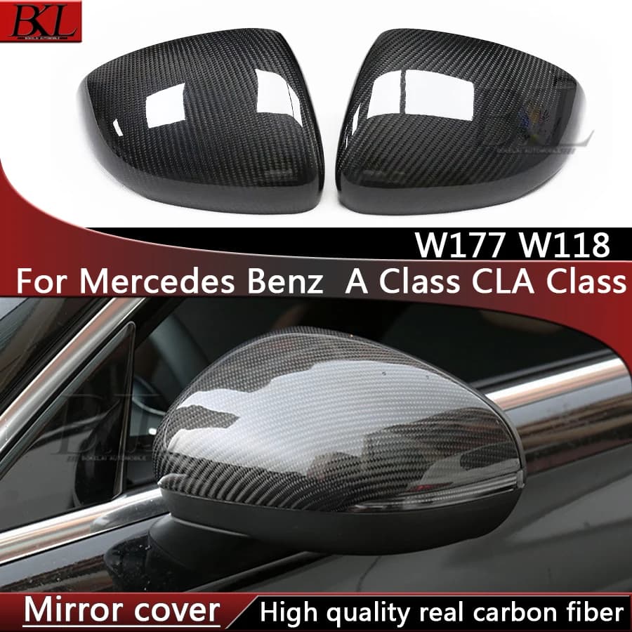 For Mercedes Benz A CLA Class A200 A250 CLA200 CLA260 W177 W118 Upgrade Shells Dry Carbon Fiber Rear View Mirror Case Cover