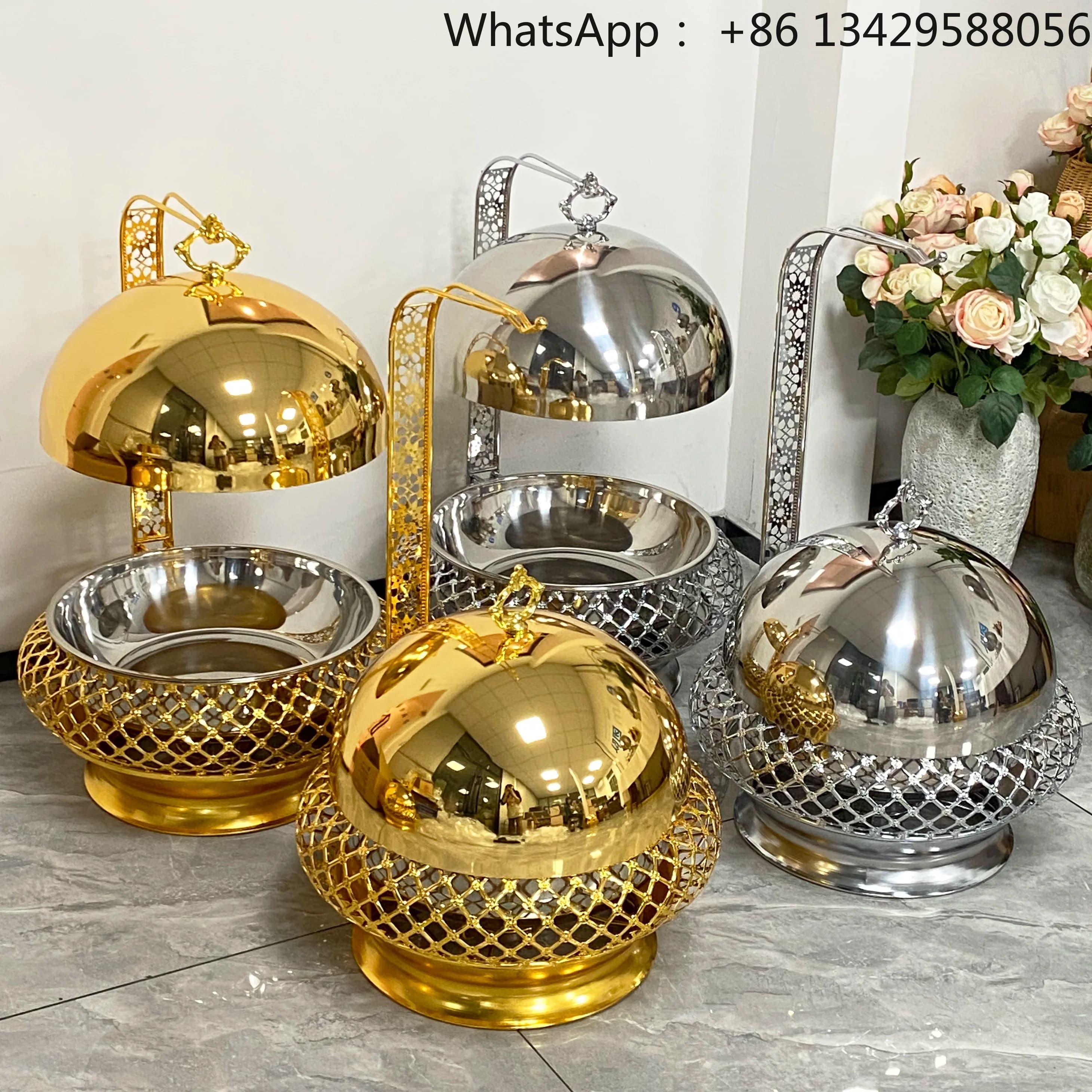 8L/10L Wedding Cheffing Stainless Steel Chef Food Warmers Chaffing Buffet Chafing Dish for Catering Equipment Serving Dish Set