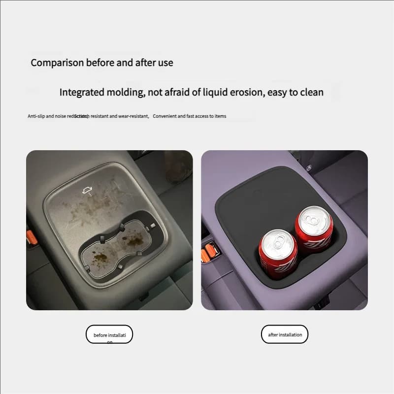 For Leapmotor B10 Car Second Drain Water Cup Holder Storage Mat B10 Wireless Charger Silicone Anti-slip Mat Modified Interior