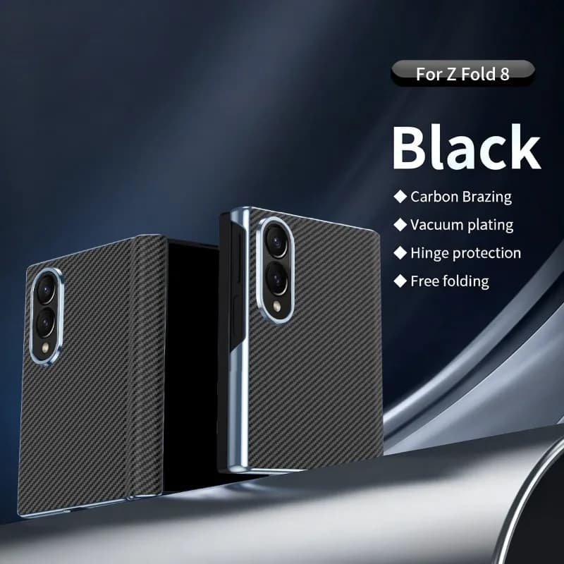 Case For Samsung Galaxy Z Fold 8 Wide Vacuum Electroplating Hinge Protection Anti Fingerprint Shockproof Built-in Front Cover