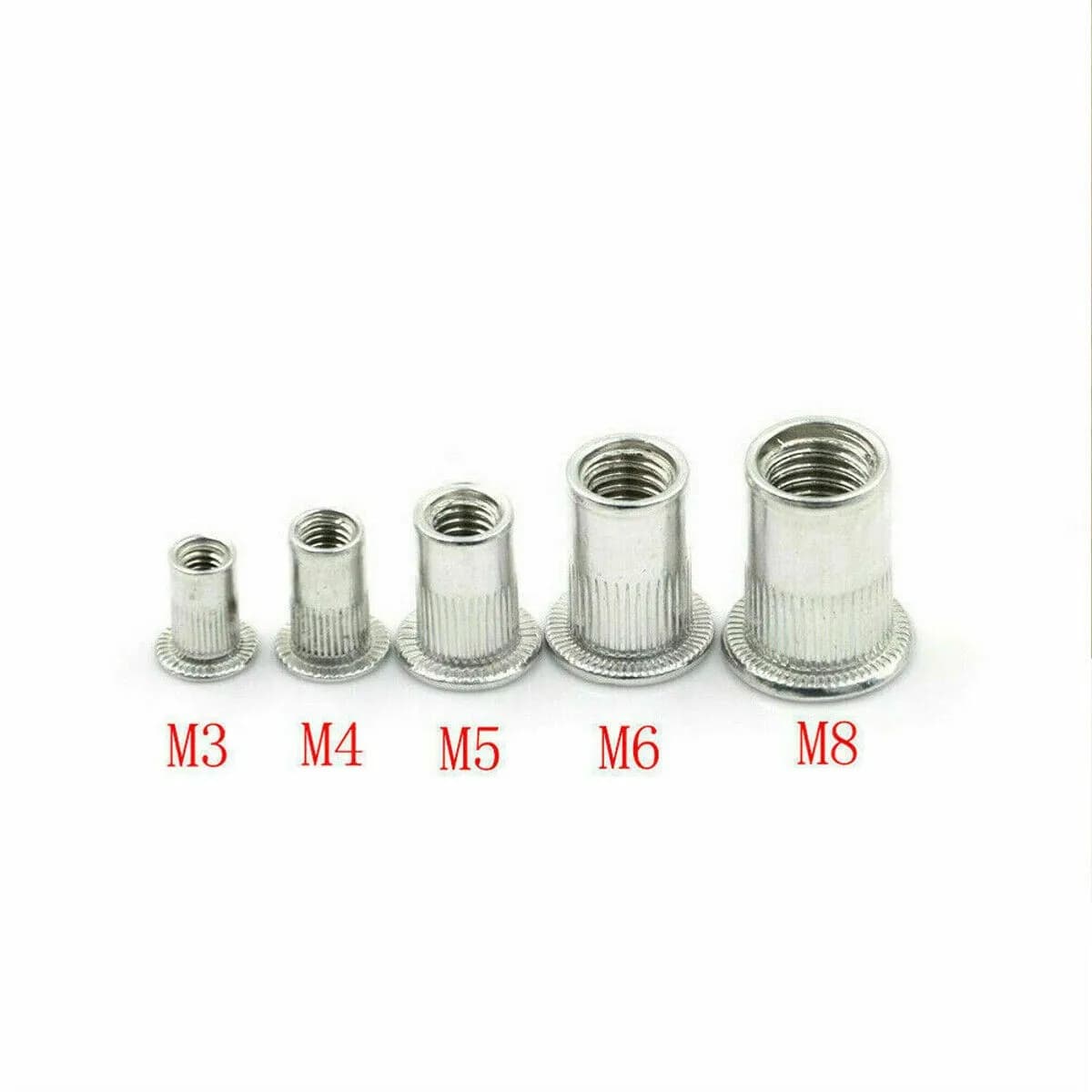 304 Stainless Steel Rivet Nut Set 50pcs Supporting M6 M8 For M10 Thread Sizes for Metal Fabrication and Assembly Line Work
