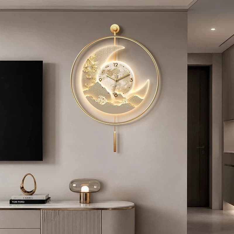 Art Mural Sway Wall Clock Living Room Wall Watch Aesthetic Interior Luxury LED Clock Creative Fashion Horloge Home Decoration