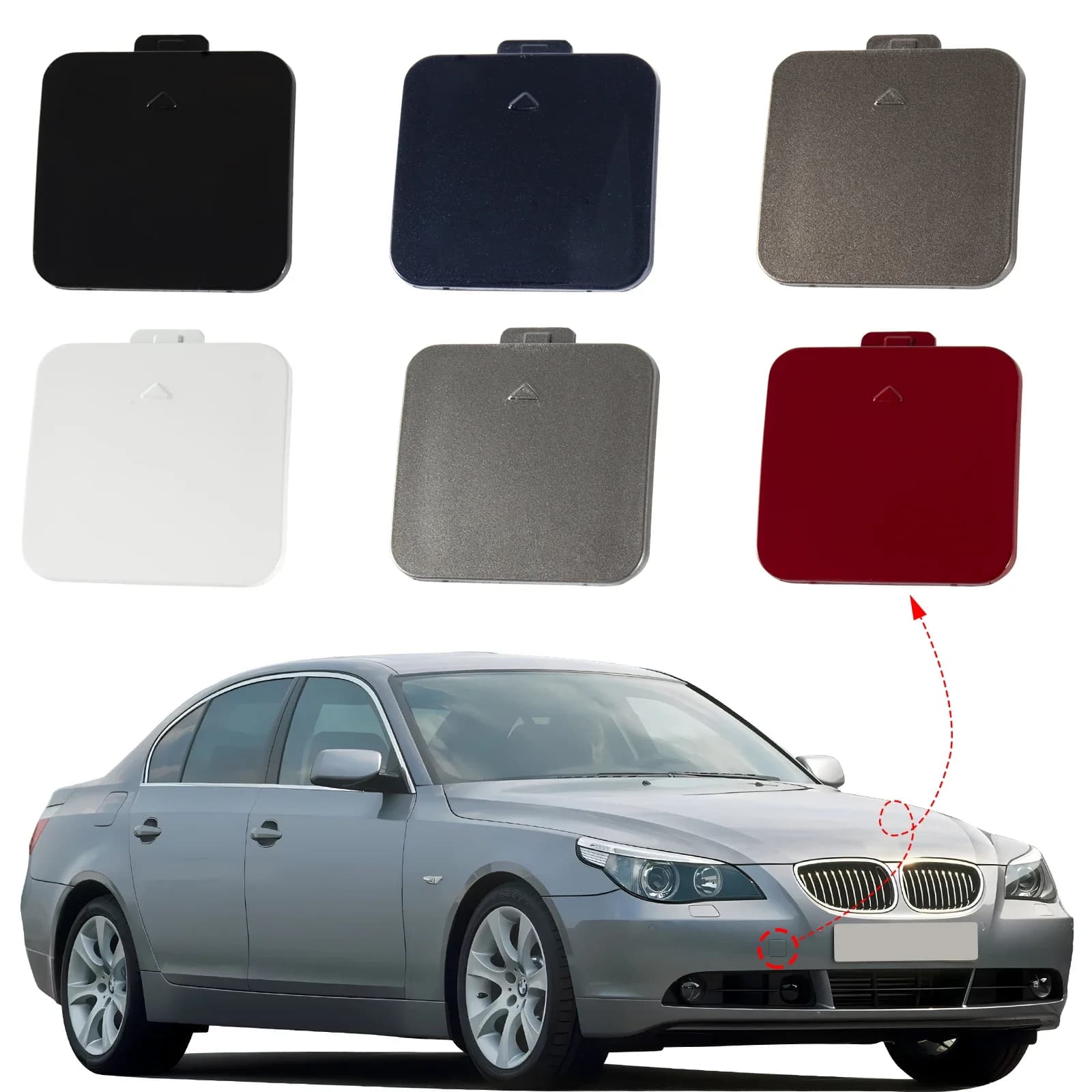 Front Bumper Tow Hook Cover Cap Eye For BMW 5 Series E60 E61 2004 2005 2006 2007 51117111787