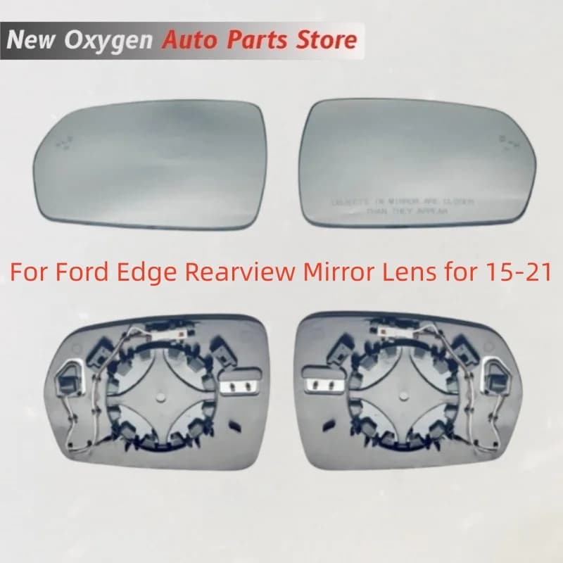 For Ford Edge Rearview Mirror Lens for 15-21 Models - Anti-Reflective Mirror Glass with Blind Spot Protection