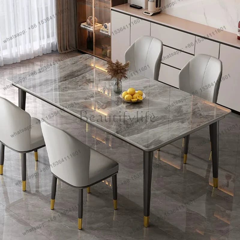 PG Marble Luxury Dining Table Chairs Restaurant Kitchen Coffee Center Modern Dining Table Lounge Designer Mesa Salon Furniture