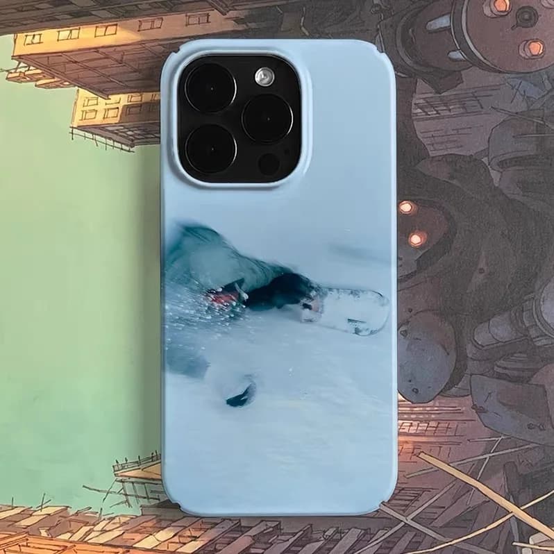 Blue Skiing Cool Boy Phone Case for IPHONE 17 Air 16E 15 PROMAX 14 Plus 13 12 MINI 11 PRO 16Plus XR XS MAX Acrylic Phone Cover