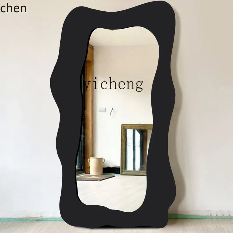 HT full-body mirror floor-to-ceiling full-length mirror simple modern bedroom light luxury wall fitting mirror