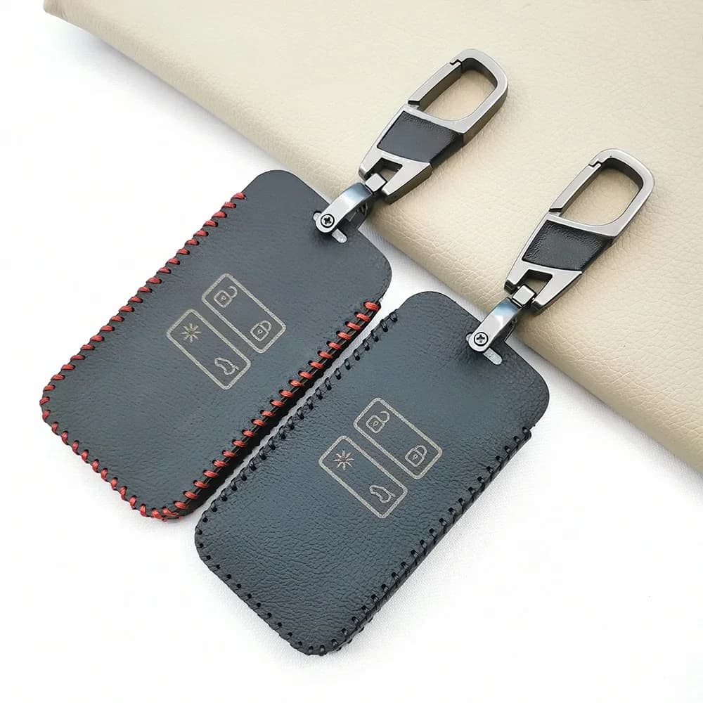 Leather Key Case Cover For Renault CAPTUR TALISMAN Clio Espace Megane Scenic Koleos 4 2016-2019 Keyless Remote Ccard Accessories