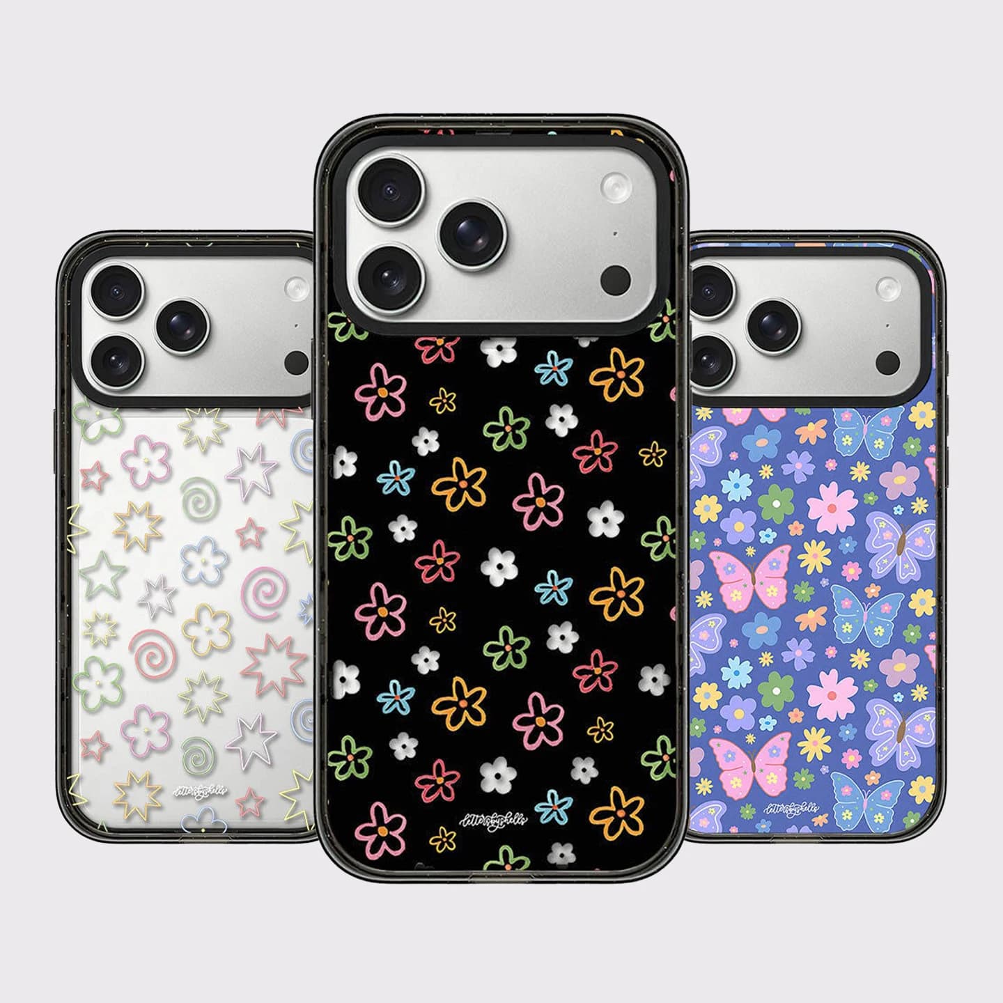 Colorful Line Flower Star Impact Black Border Magnetic Phone Case Cover for IPhone 13 14 15 16 17 Pro Max Case for IPhone Air