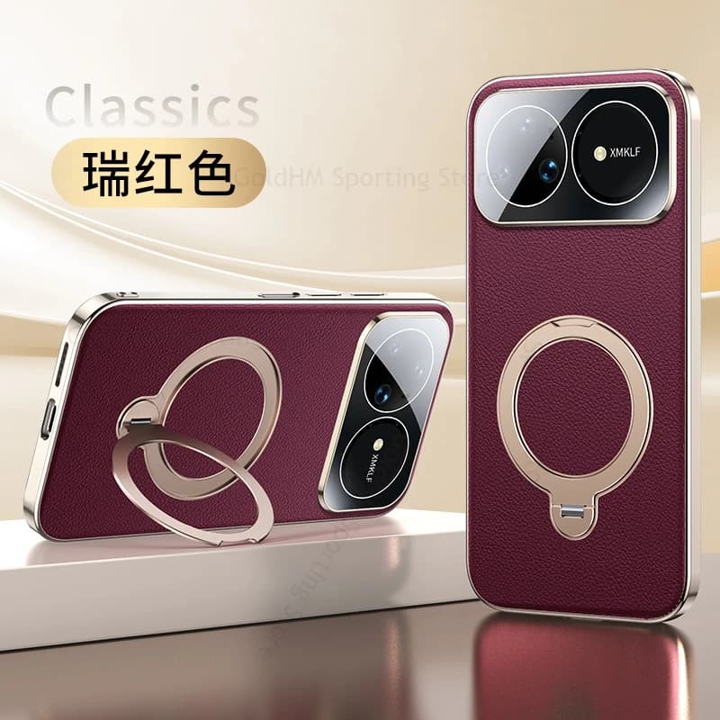 Plating Ring Holder Kickstand Leather Case For Huawei Nova 15 Ultra 6D Electroplated Phone Cover For HUAWEI Nova 15 Pro 14 Ultra