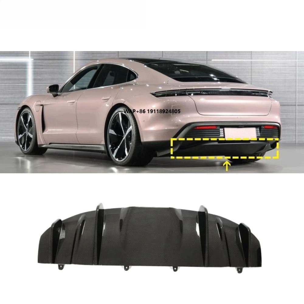 Dry Carbon Fiber Rear Diffuser for  Taycan 9J1 Sedan 4-Door 2019-2021