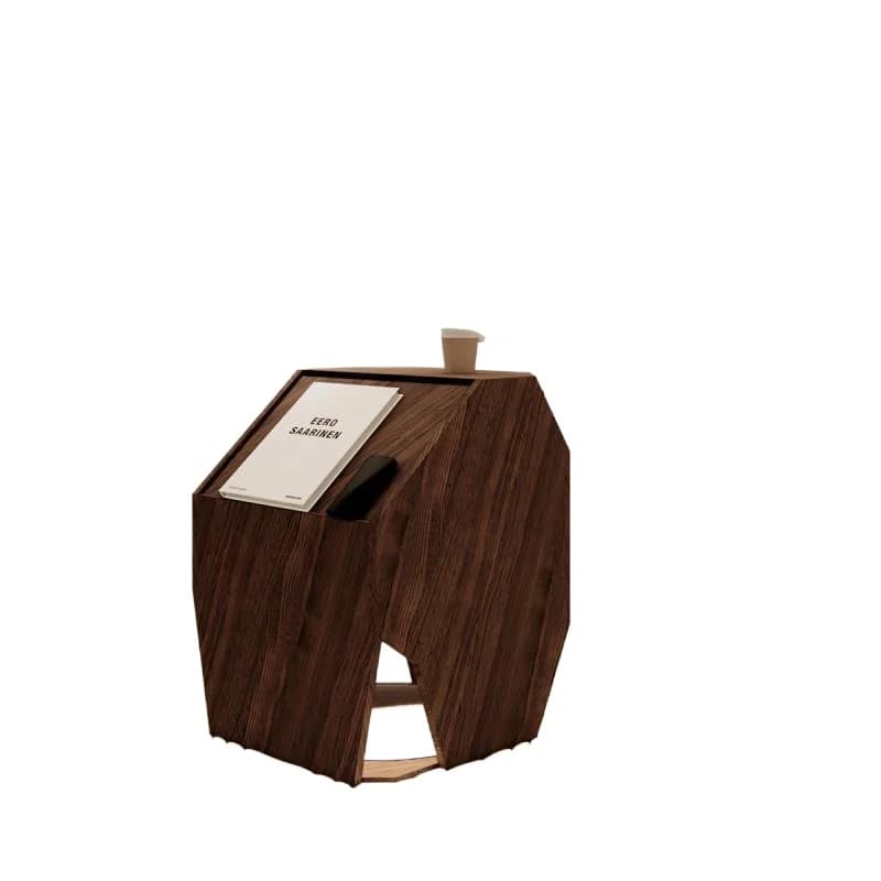 Nordic multifunctional bedside table, sofa side, few corners, combination cat nest, black walnut bedside table record