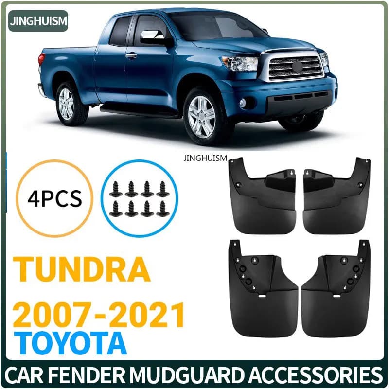 Car Tire Mud Flaps for Toyota Tundra 2007-2021 Auto Parts Truck Exterior Upgrade Black ABS Polymer Splash Guards Mudguards
