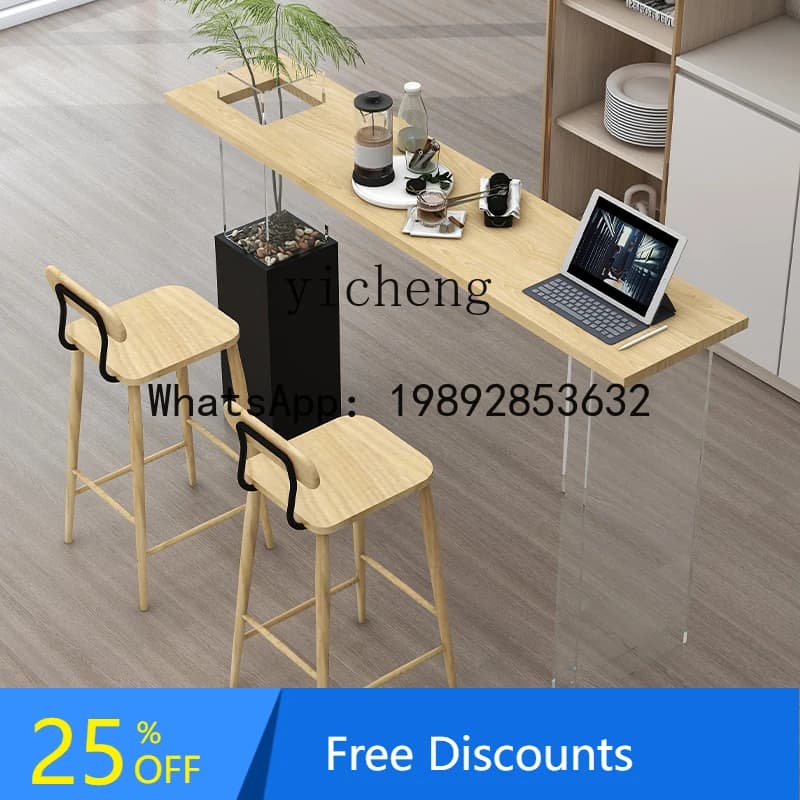 AA solid wood living room long table balcony restaurant beauty salon checkout page narrow entrance