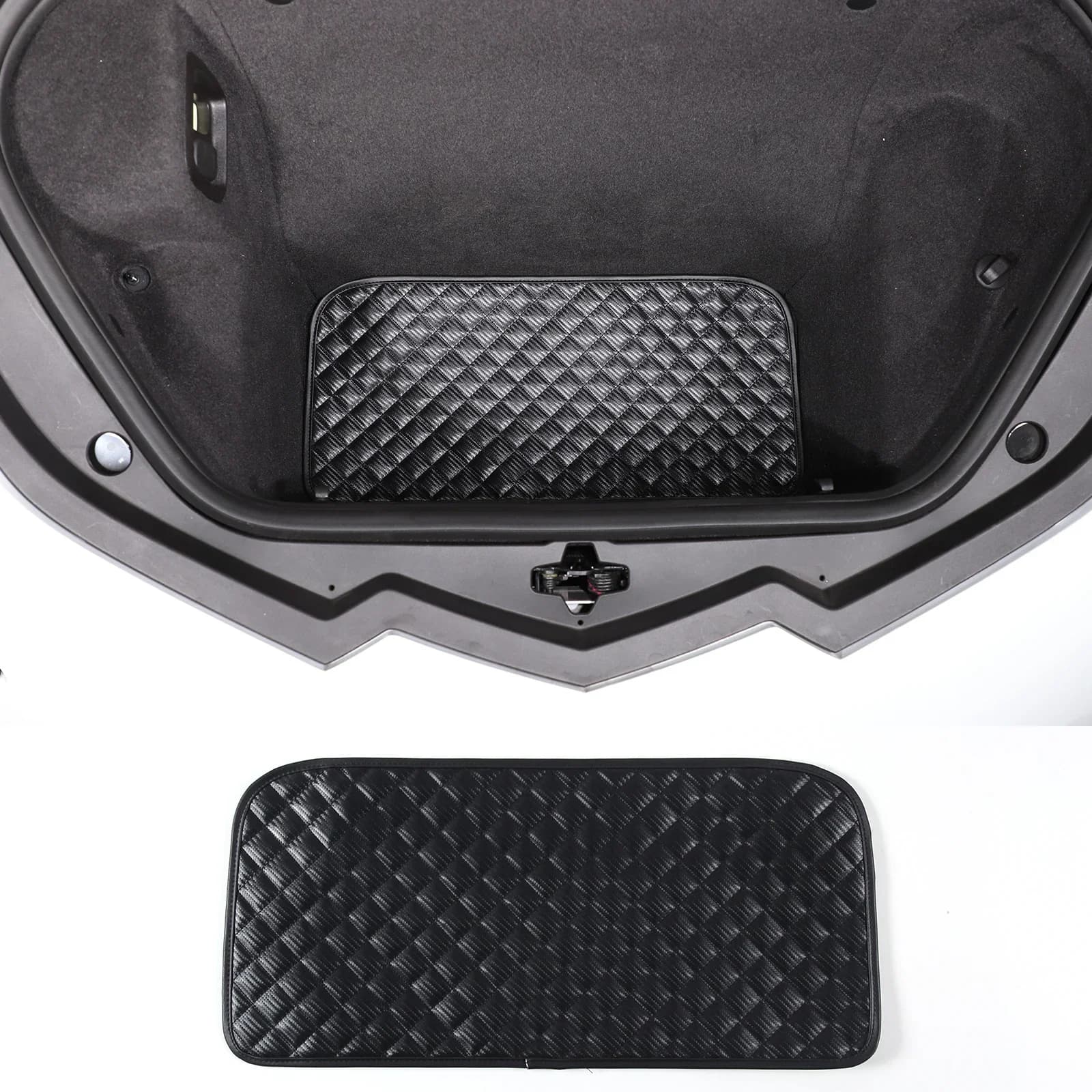 For Chevrolet Corvette C8 Z51 2020 2021 2022 2023 Leather Carbon Fiber Car Front Engine Storage Box Trunk Mat Car Accessories