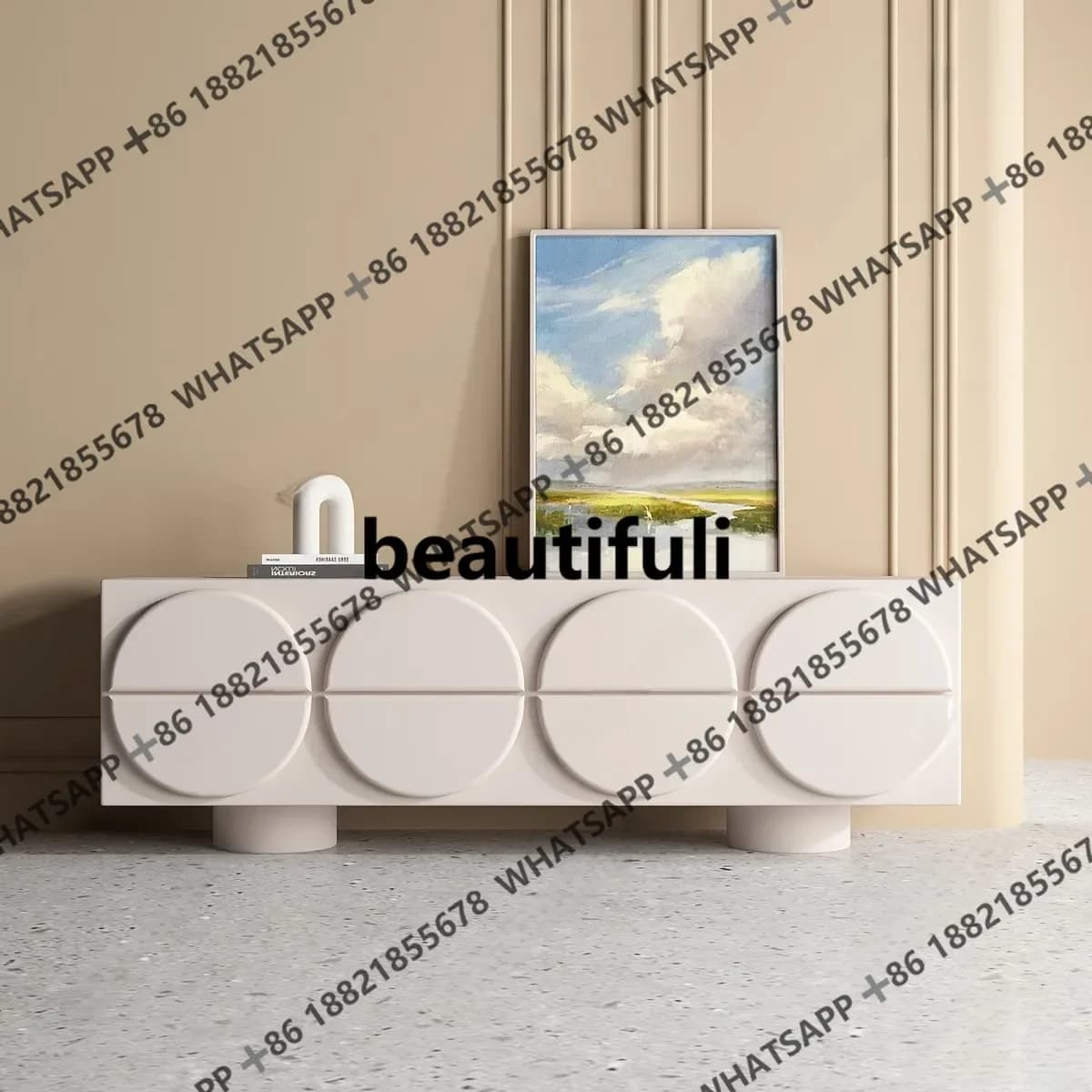 Designer high-end paint entry porch cabinet eight bucket cabinet