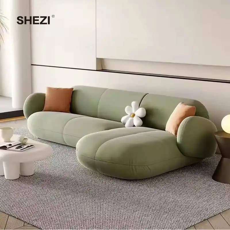 Modern Living Room Sectional Sofa With Soft Sponge Cushions And Synthetic Leather Upholstery With Synthetic Leather Upholstery