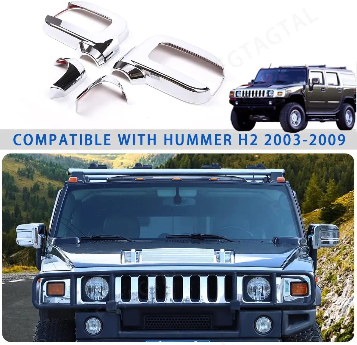 ABS Carbon Style Car Rearview Mirror Cover For Hummer H2 SUV SUT 2003-2009 Sideview Mirror Protection Trim Shell Accessories