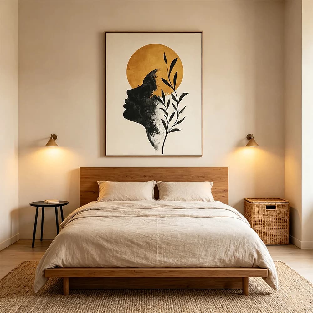 Boho Minimalist Woman Silhouette Poster Print for Bedroom Living Room Surreal Series Canvas Painting Wall Art Picture Home Decor